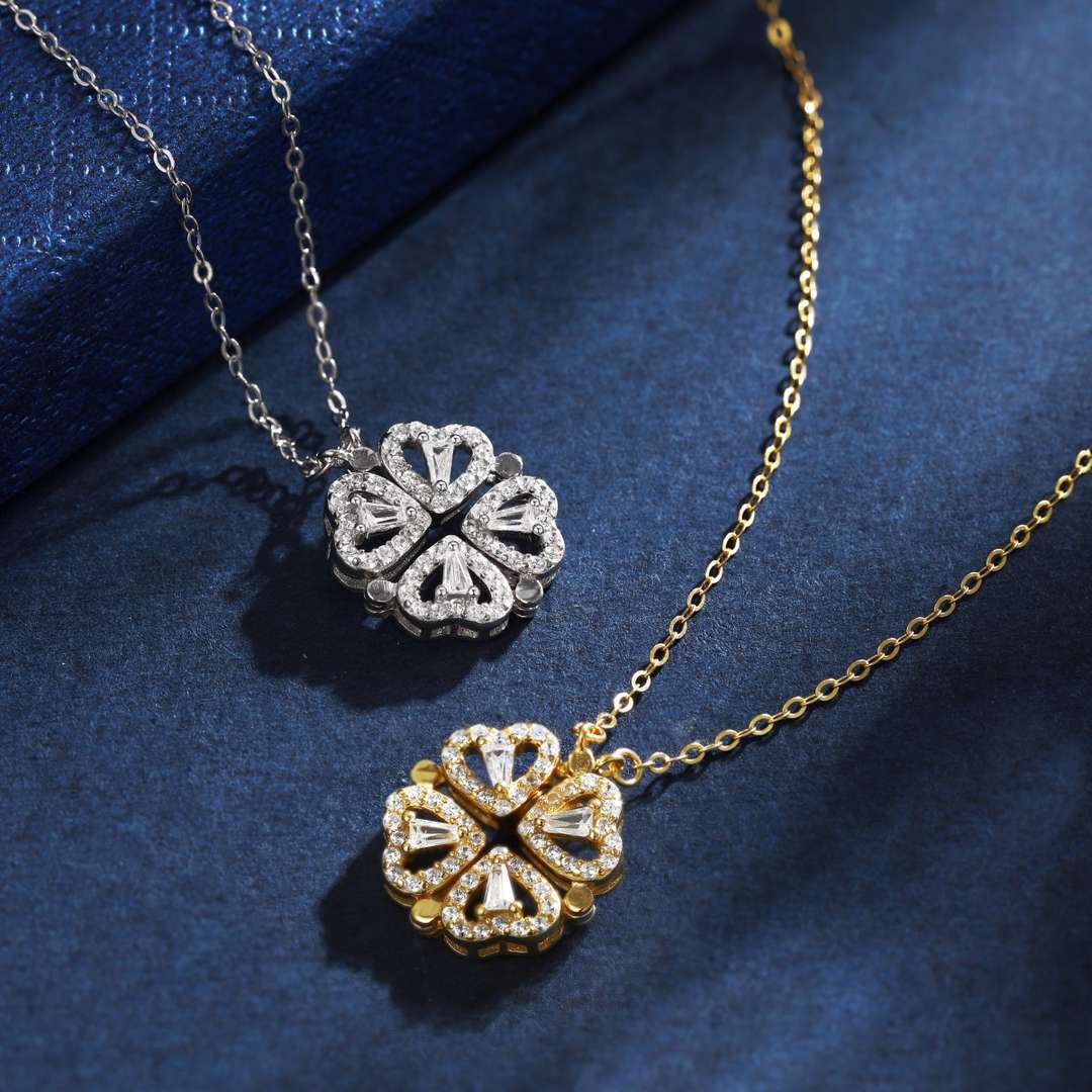 [Regalia jewelry]Ornate Heart Cut Flower Shape Necklace