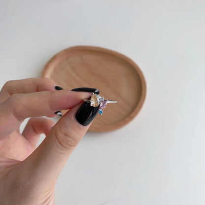 [Joyas Regalia] Anillo multicorte colorido y radiante para uso diario