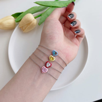 [Bijoux Regalia] Bracelet romantique scintillant en forme de cœur pour amoureux