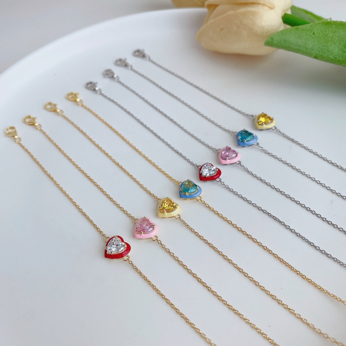 [Bijoux Regalia] Bracelet romantique scintillant en forme de cœur pour amoureux