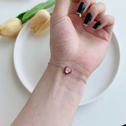 [Bijoux Regalia] Bracelet romantique scintillant en forme de cœur pour amoureux