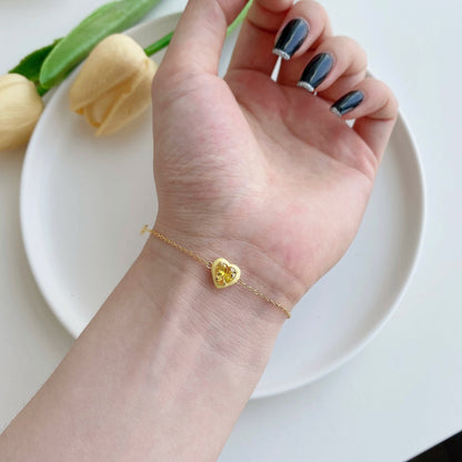 [Bijoux Regalia] Bracelet romantique scintillant en forme de cœur pour amoureux