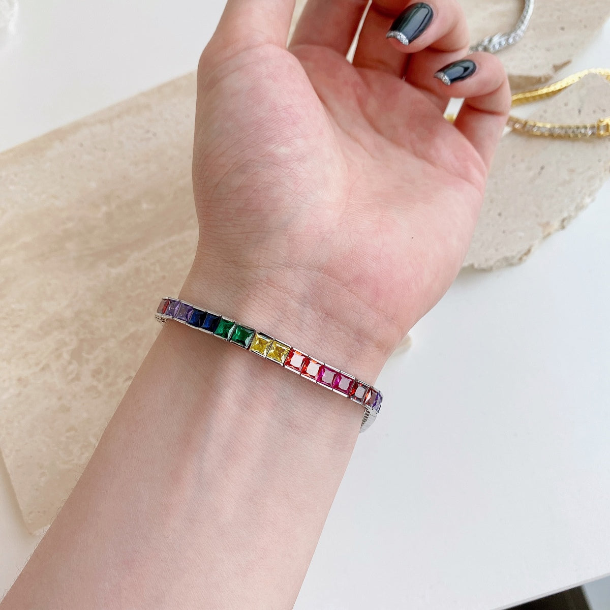 [Bijoux Regalia] Bracelet tennis taille princesse aux couleurs éclatantes
