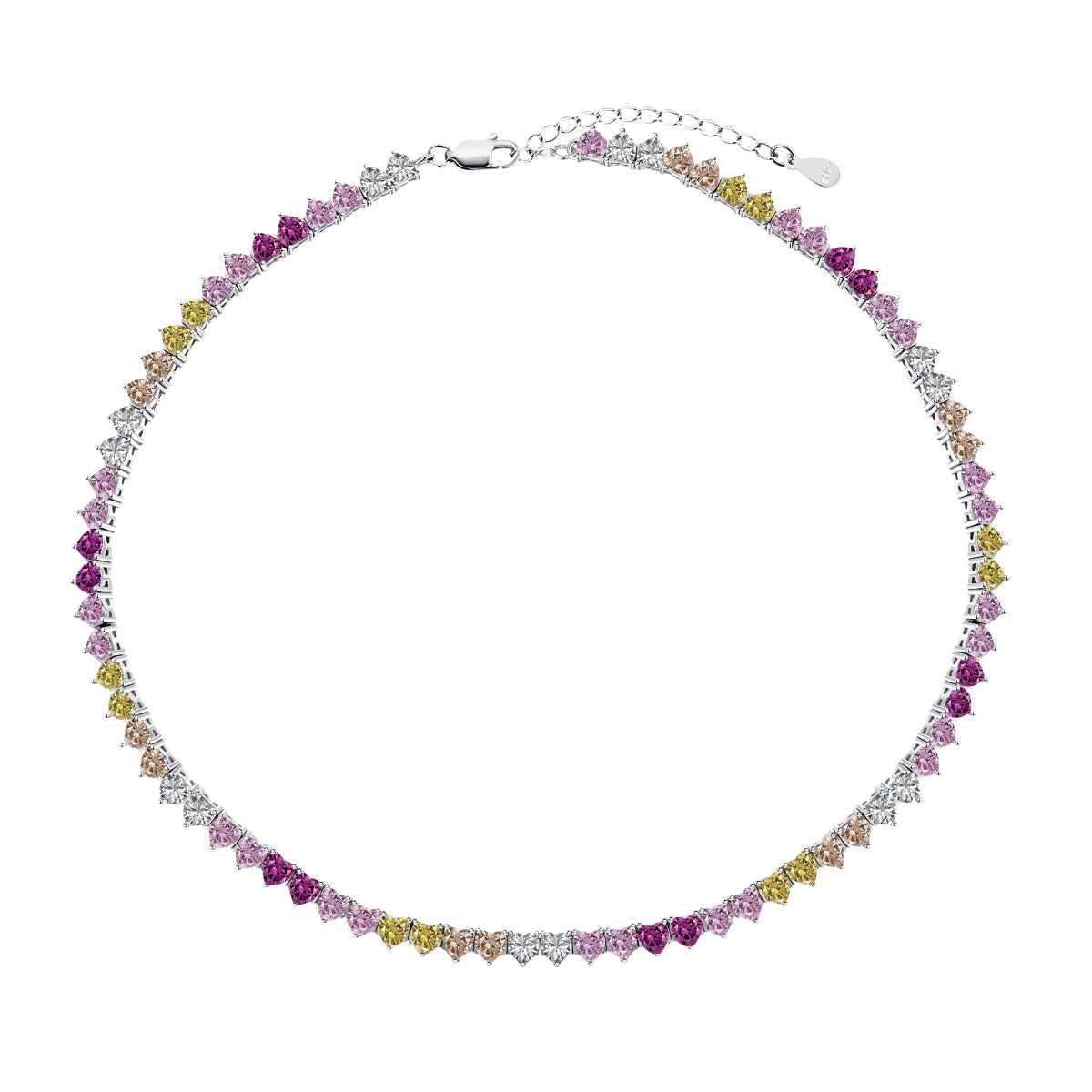 [Joyas Regalia] Collar de tenis con corazón brillante y colorido