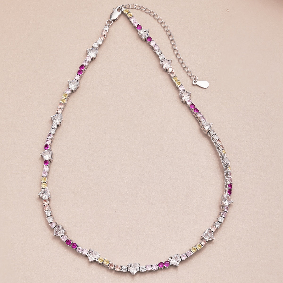 [Joyas Regalia]Delicada cadena de tenis de arcoíris de colores