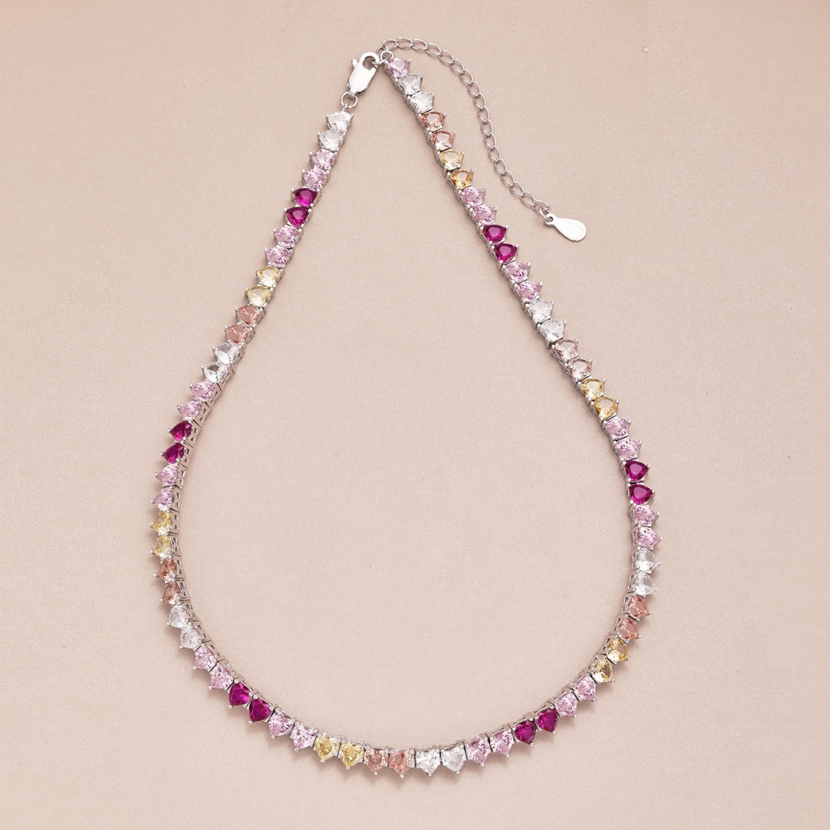 [Joyas Regalia] Collar de tenis con corazón brillante y colorido
