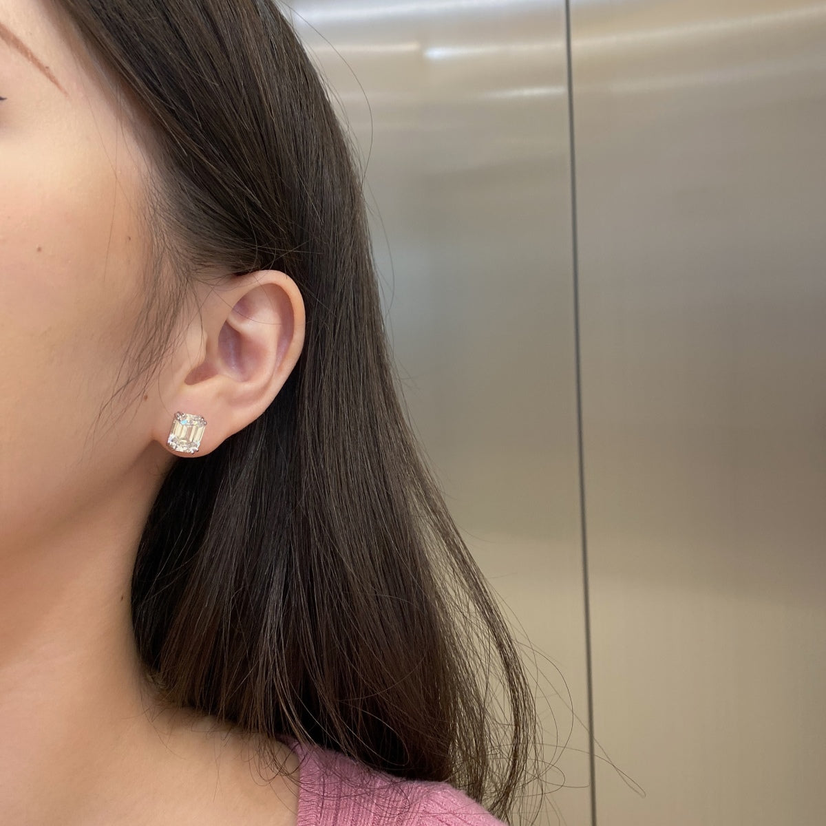 [Regalia jewelry]Dazzling Square Shape Earrings