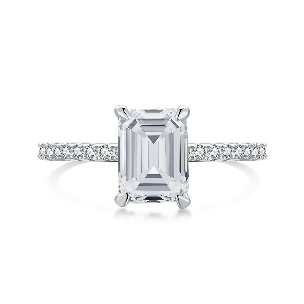 [Joyas Regalia] Anillo de fiesta de 2,0 quilates con corte radiante y ornamentado brillante
