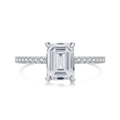 [Joyas Regalia] Anillo de fiesta de 2,0 quilates con corte radiante y ornamentado brillante
