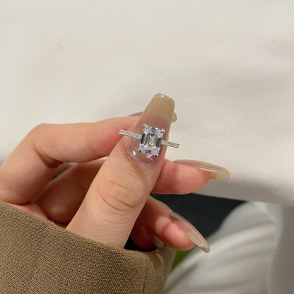 [Joyas Regalia] Anillo de fiesta de 2,0 quilates con corte radiante y ornamentado brillante