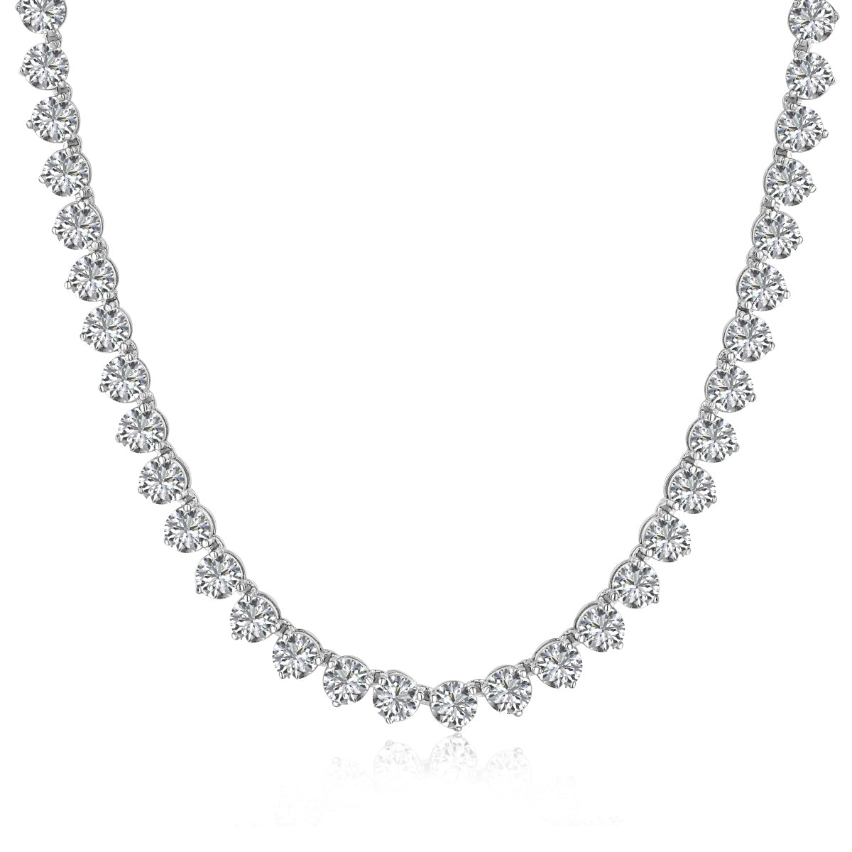 [Joyas Regalia]Collar de tenis con corte de corazón ornamentado