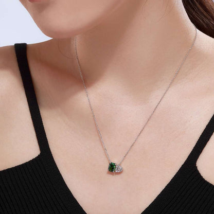 [Regalia jewelry]Dazzling Square & Heart Shape Necklace