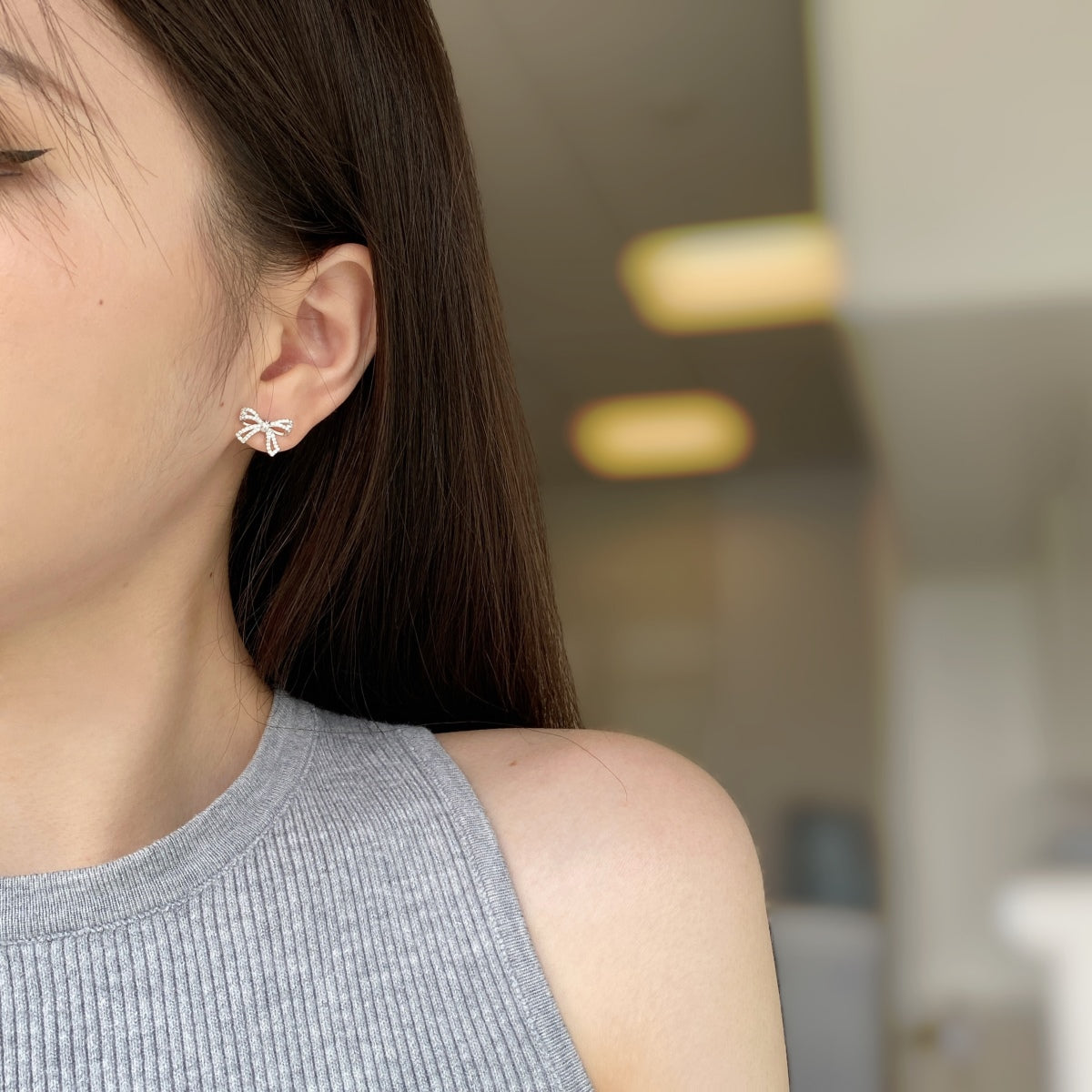 [Regalia jewelry]Dainty Bow Shape Earrings