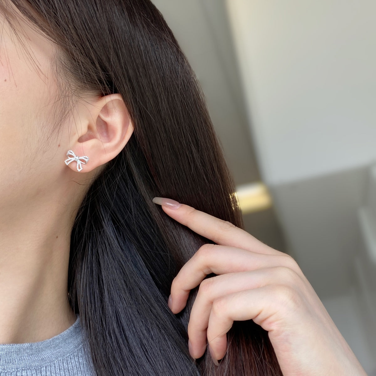 [Regalia jewelry]Dainty Bow Shape Earrings