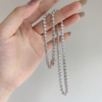 [Joyas Regalia]Collar de tenis con corte de corazón ornamentado