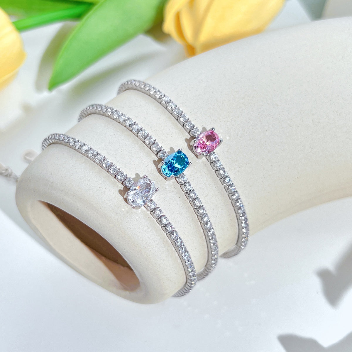 [Bijoux Regalia] Bracelet quotidien exquis taille ovale de 0,75 carat