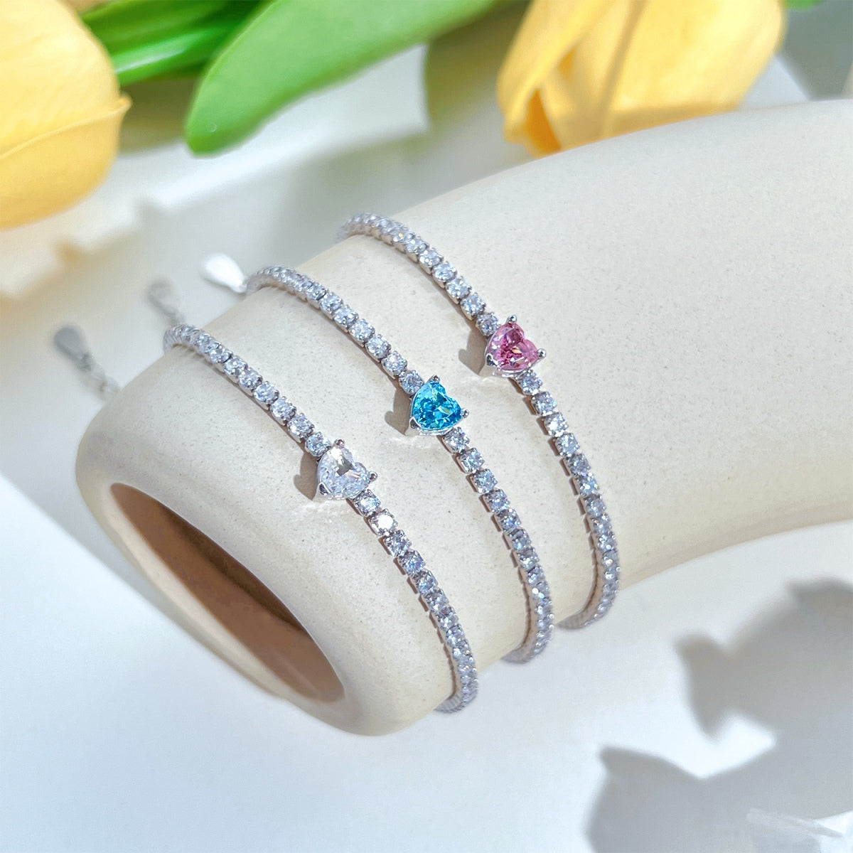 [Bijoux Regalia] Bracelet d'amoureux élégant et romantique en forme de cœur de 0,5 carat