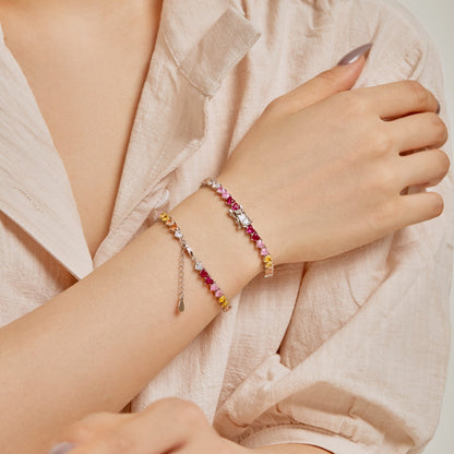 [Bijoux Regalia] Bracelet d'amoureux luxueux et coloré en forme de cœur romantique
