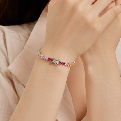 [Bijoux Regalia] Bracelet d'amoureux luxueux et coloré en forme de cœur romantique