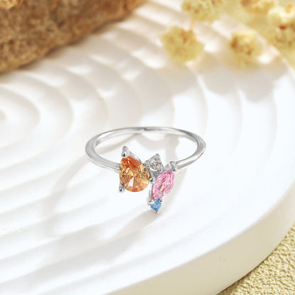 [Joyas Regalia] Anillo multicorte colorido y radiante para uso diario
