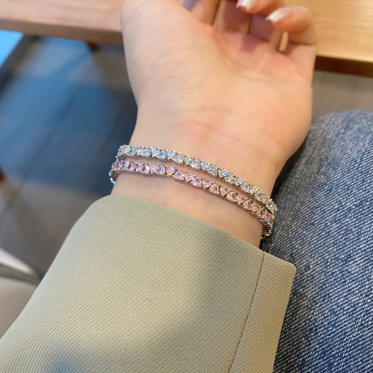 [Bijoux Regalia] Bracelet amoureux éblouissant en forme de cœur romantique