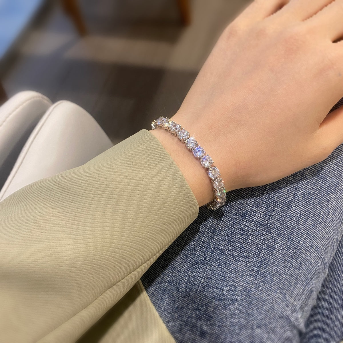 [Bijoux Regalia] Bracelet de mariage éblouissant taille ronde de 0,75 carat