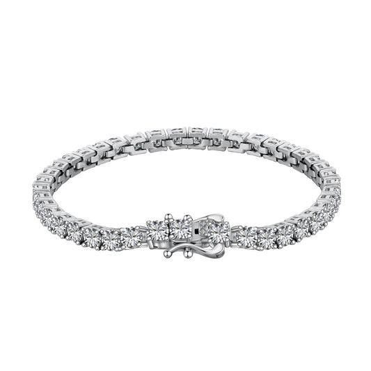 [Bijoux Regalia] Bracelet de tennis luxueux à coupe ronde ornée
