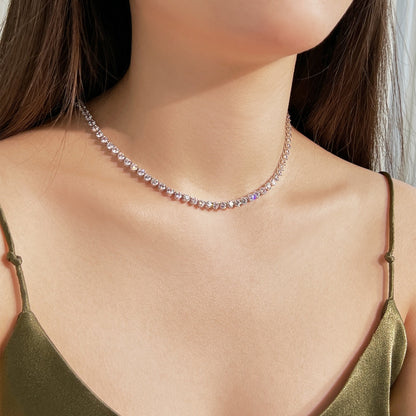 [Joyas Regalia]Collar de tenis con corte de corazón ornamentado