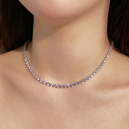 [Joyas Regalia]Collar de tenis con corte de corazón ornamentado