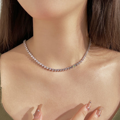 [Joyas Regalia]Collar de tenis con corte de corazón ornamentado