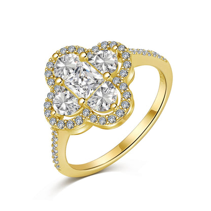 [Joyas Regalia] Lujoso anillo de banquete con forma de flor de la eternidad