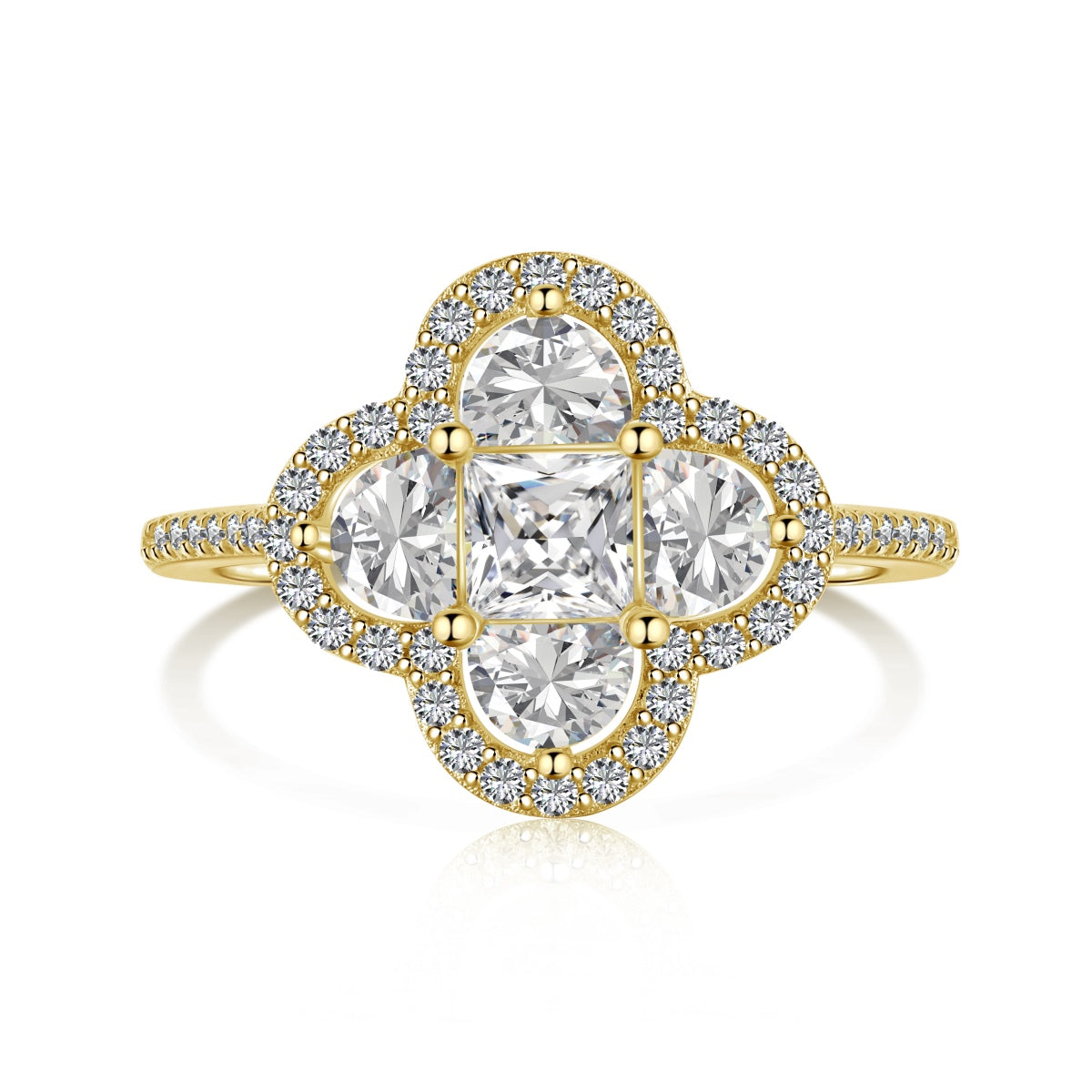 [Joyas Regalia] Lujoso anillo de banquete con forma de flor de la eternidad