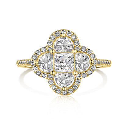 [Joyas Regalia] Lujoso anillo de banquete con forma de flor de la eternidad