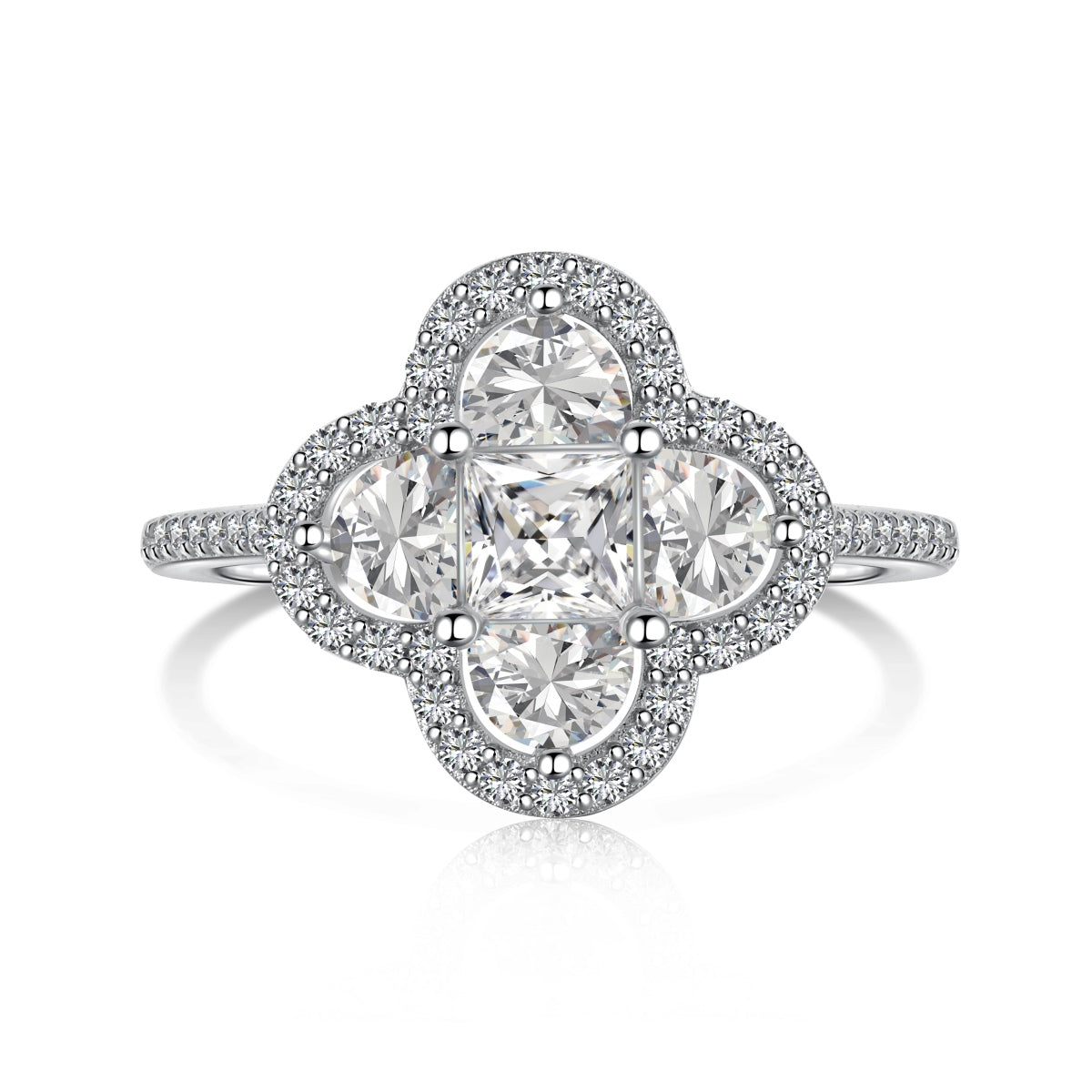 [Joyas Regalia] Lujoso anillo de banquete con forma de flor de la eternidad