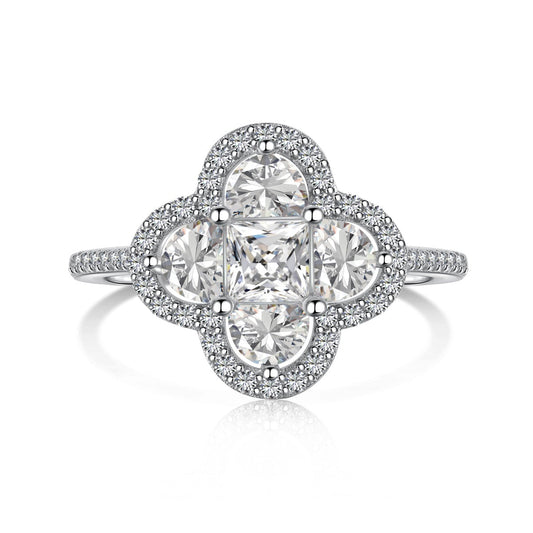 [Joyas Regalia] Lujoso anillo de banquete con forma de flor de la eternidad