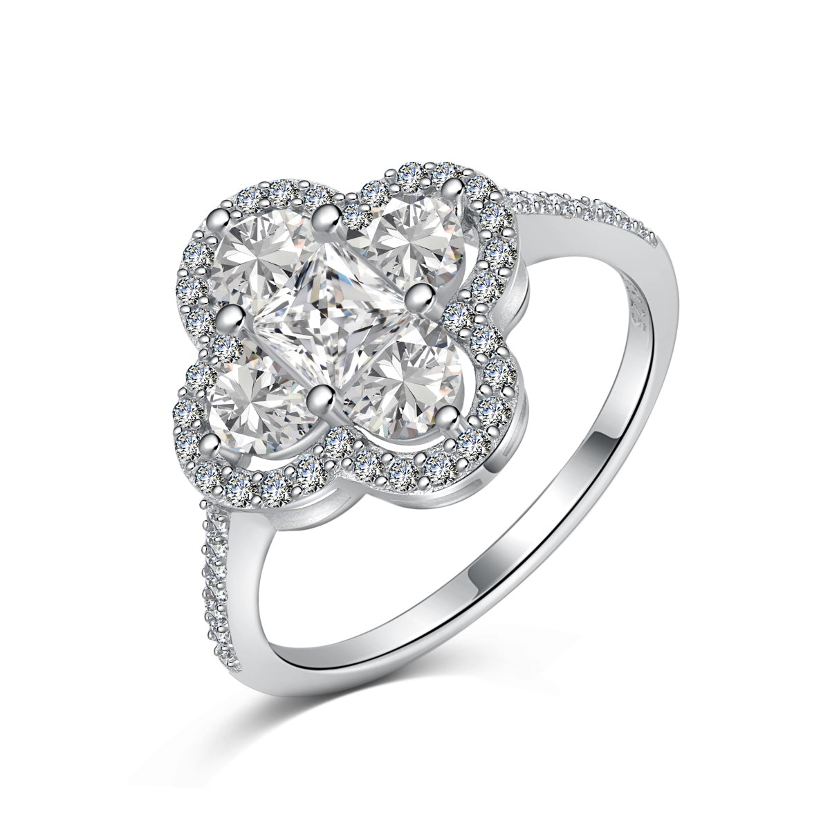 [Joyas Regalia] Lujoso anillo de banquete con forma de flor de la eternidad