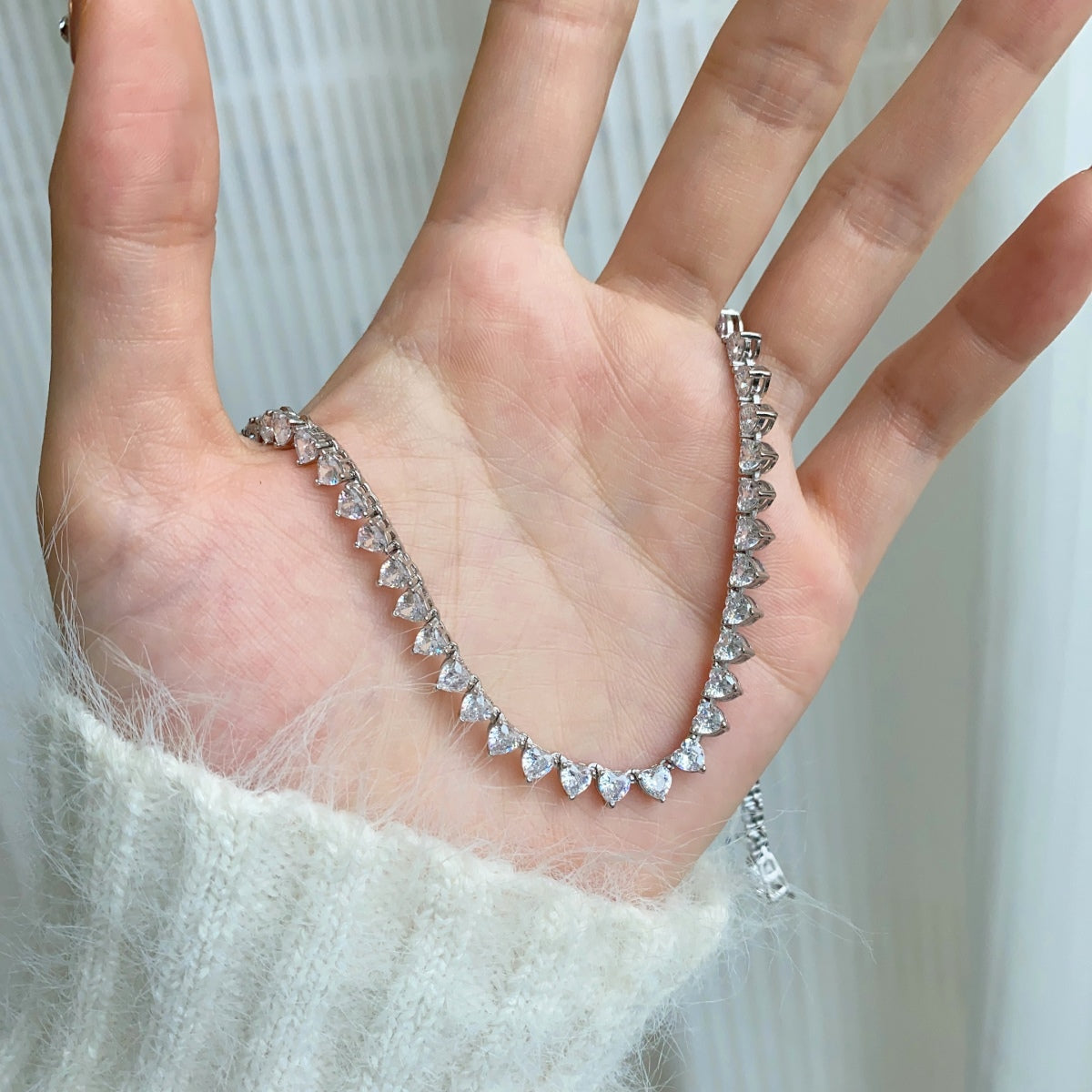 [Bijoux Regalia] Collier tennis orné en forme de cœur