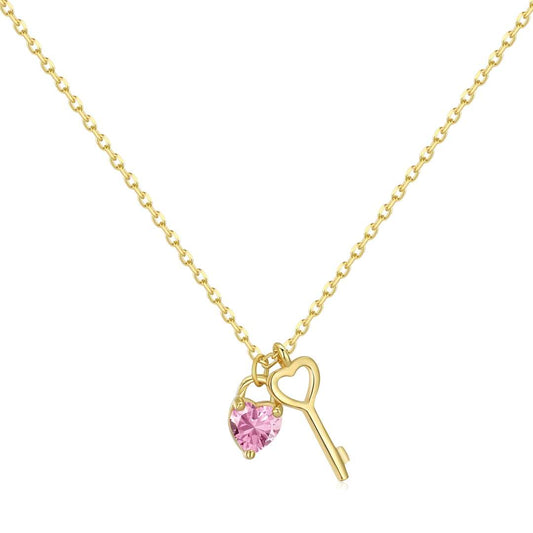 [Regalia jewelry]Unique Heart Shape Key Pendent Necklace