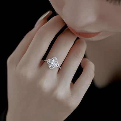 [Joyas Regalia] Lujoso anillo de banquete con forma de flor de la eternidad