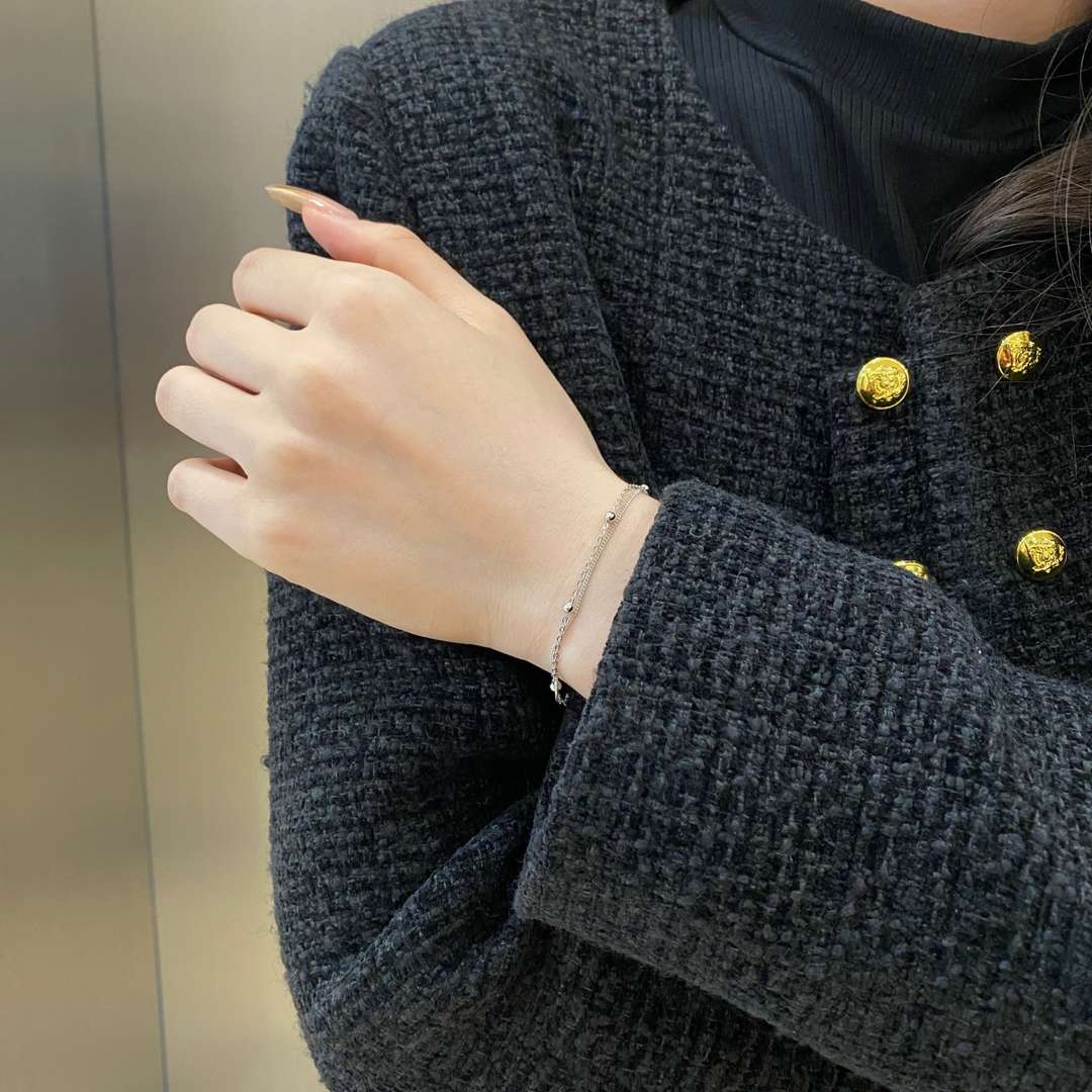 [Regalia jewelry]Delicate Bead Double Layer Bracelet