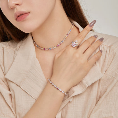 [Regalia jewelry]Radiant Colorful Rainbow Necklace