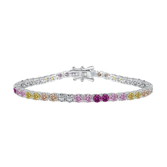 [Bijoux Regalia] Bracelet tennis rond coloré et éclatant
