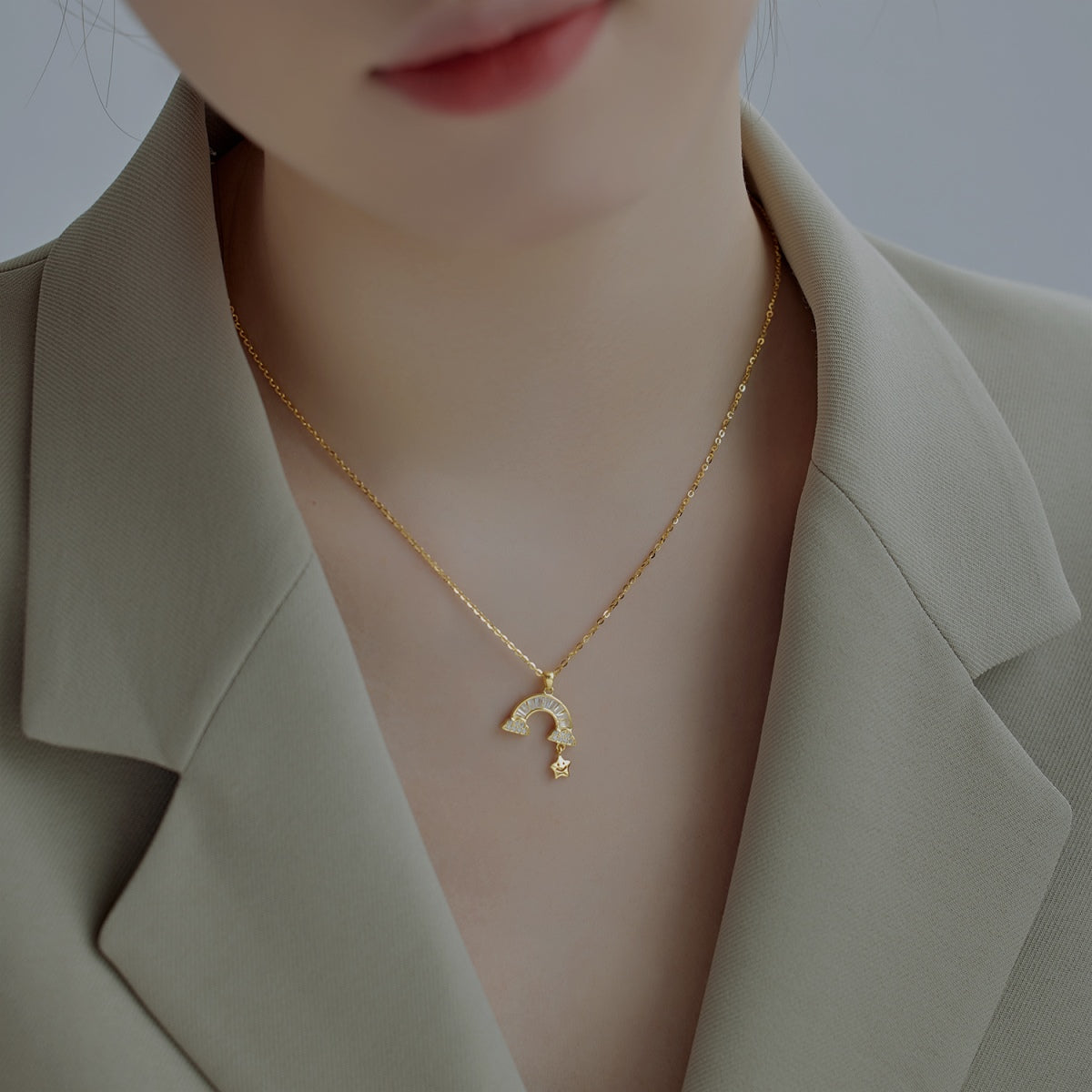 [Regalia jewelry]Unique Rainbow Star Necklace