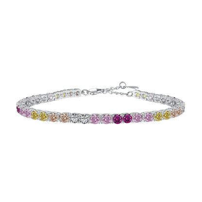 [Bijoux Regalia] Bracelet tennis rond coloré et éclatant