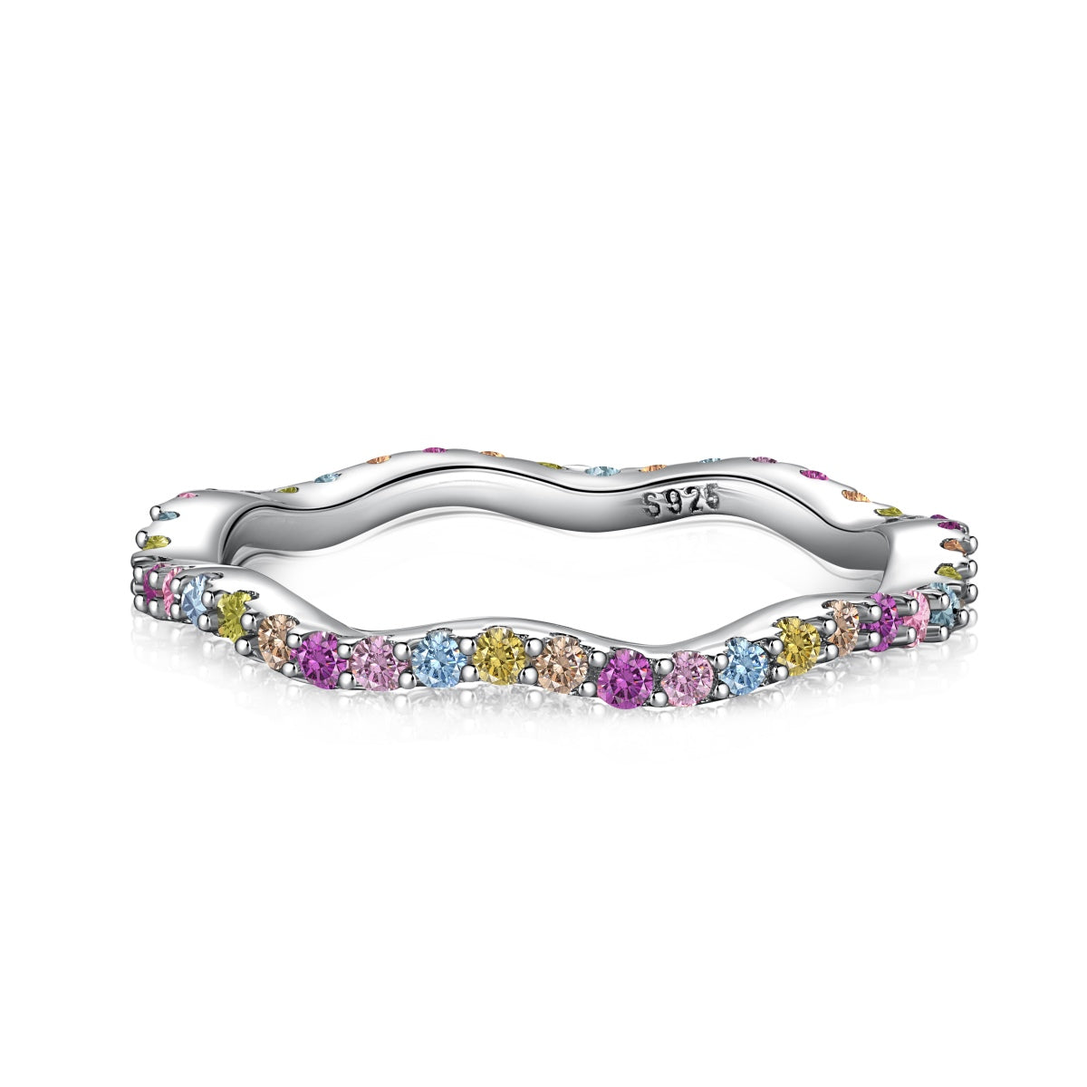 [Joyas Regalia] Anillo de fiesta de corte redondo, delicado y colorido
