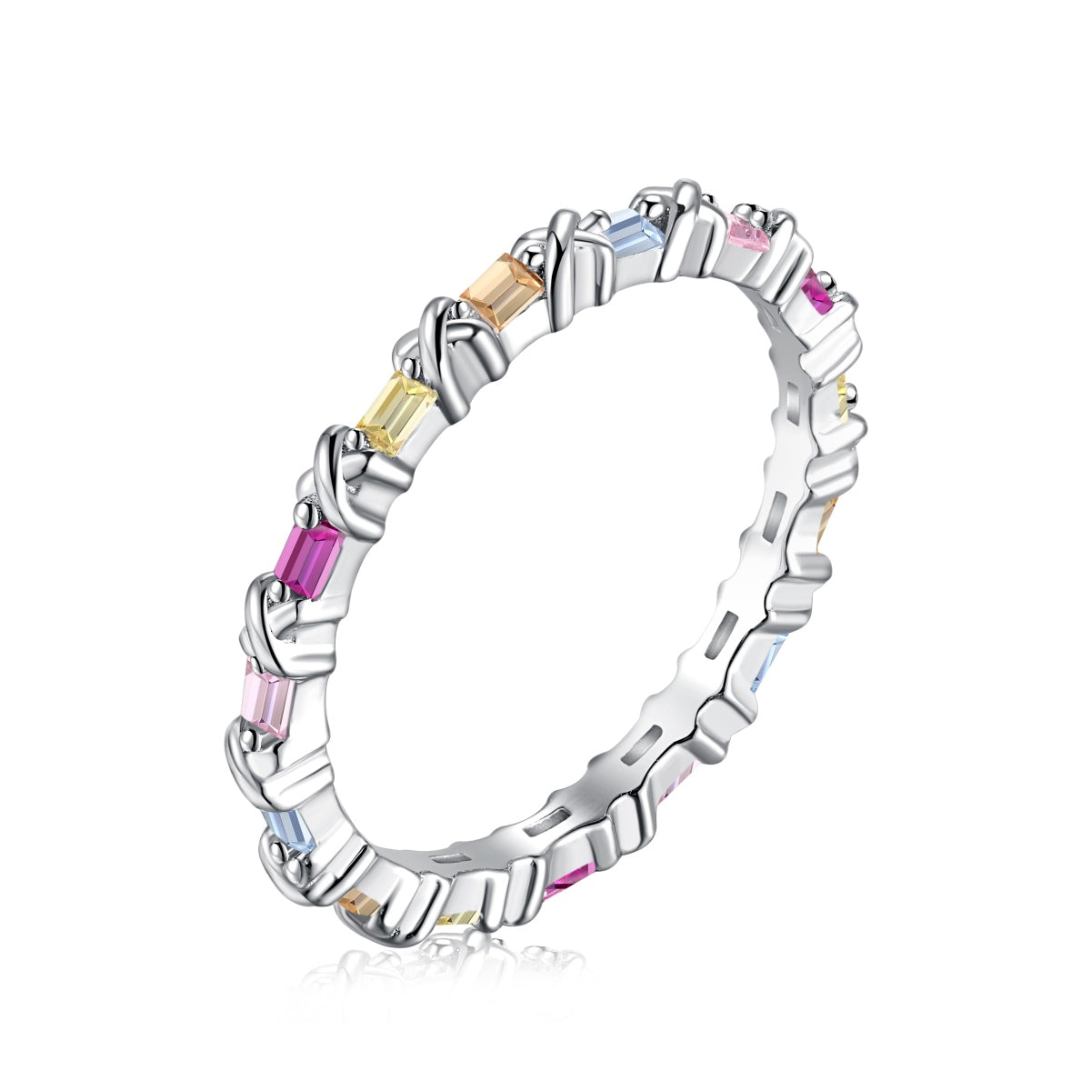 [Joyas Regalia] Anillo diario encantador y colorido de corte redondo
