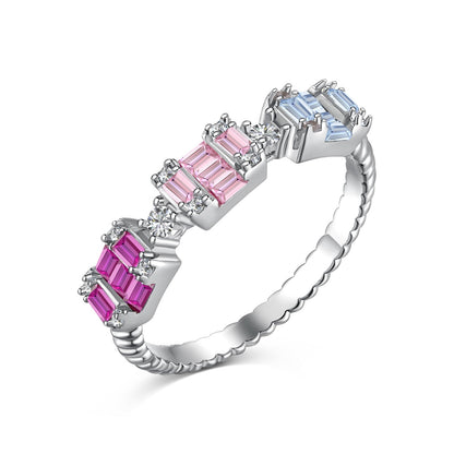 [Joyas Regalia] Anillo de fiesta único y colorido con corte esmeralda