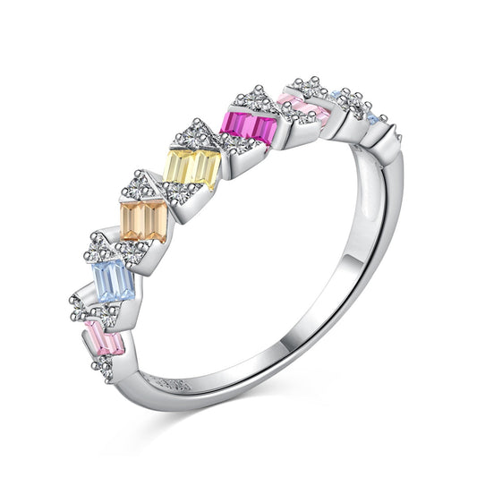 [Joyas Regalia] Anillo diario delicado con corte esmeralda vibrante