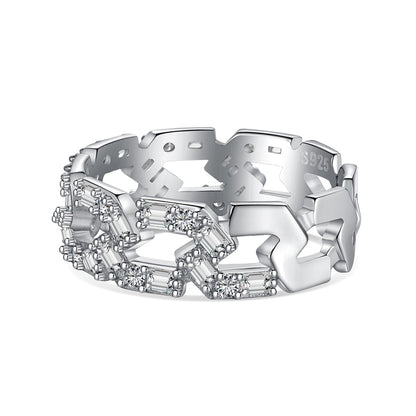 [Joyas Regalia] Anillo diario con corte esmeralda vibrante y brillante