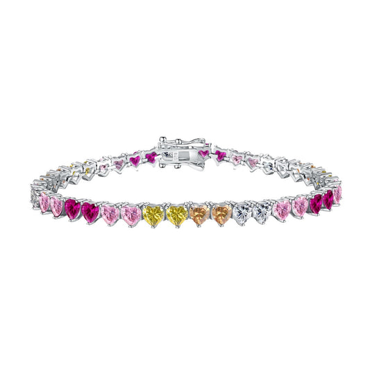 [Bijoux Regalia] Bracelet d'amoureux luxueux et coloré en forme de cœur romantique